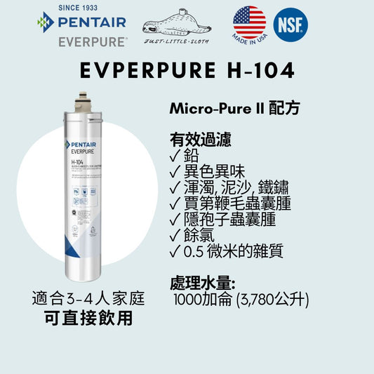 Everpure H-104淨濾芯(連上門換芯服務 Filter Cartridge with on-site installation)